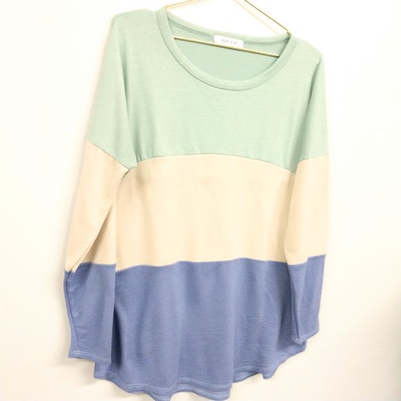 Pop Kiss Color Block Long Sleeve Sweater - Size M - Picture 7 of 11